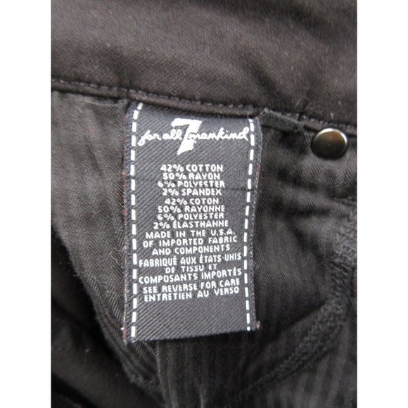 7 For All Mankind Jeans 26 Skinny Ripped Moto Distressed Dark USA - Picture 9 of 10